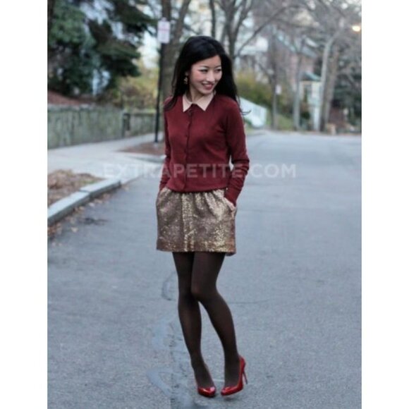 NWT Aqua Gold Lamée Twee Weddingguest Event Prom Tapestry Mini Skirt S - Picture 7 of 7